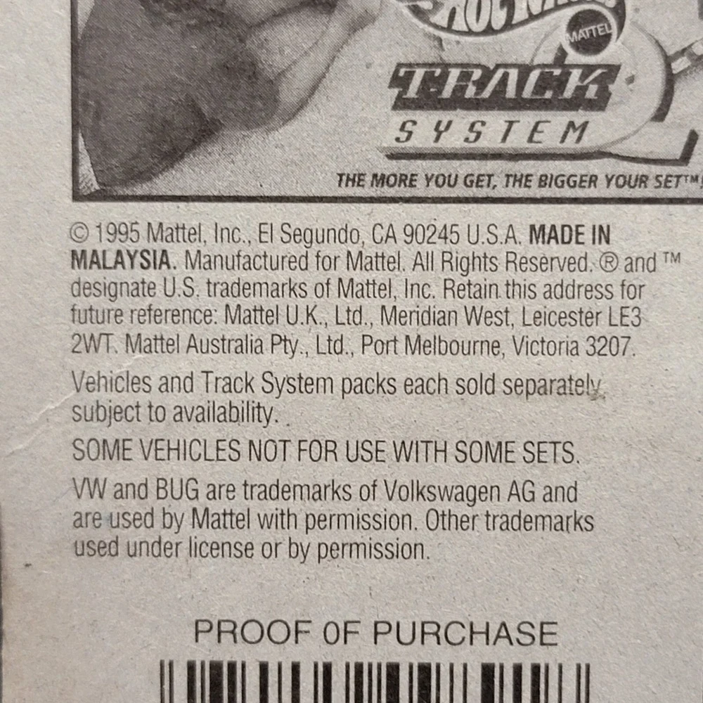 Hot Wheels Mattel Mod Bod Series 1995 # 398 Volkswagon VW Bug 3 of 4 Blue